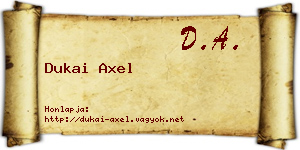 Dukai Axel névjegykártya